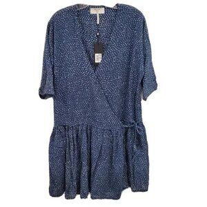 NEW One Teaspoon Starry Night Navy V-Neck Wrap Dress